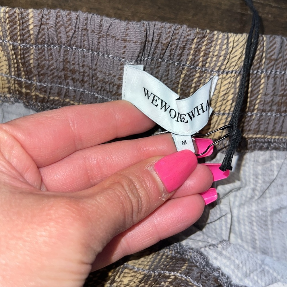 NWT WeWoreWhat Sage Plaid Pull-On Pajama Pants - Picture 5 of 8